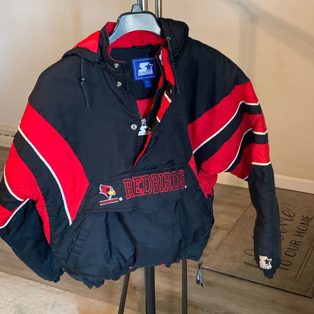 Great condition! ISU Redbirds starter hooded pullover jacket with front pocket